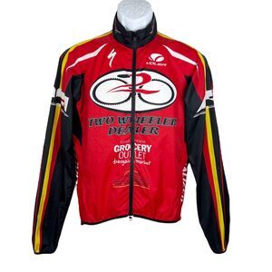 Voler Cycling Jacket Men Small Red Black Zip Up Raglan Bike Active Lightweight
